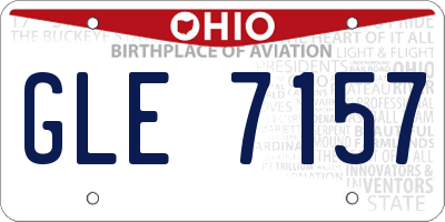 OH license plate GLE7157