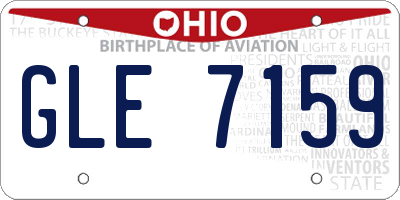 OH license plate GLE7159