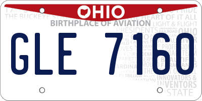 OH license plate GLE7160