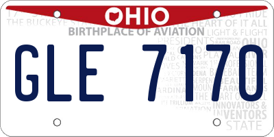OH license plate GLE7170