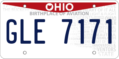 OH license plate GLE7171