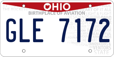OH license plate GLE7172