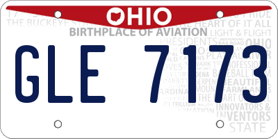 OH license plate GLE7173