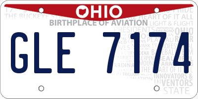 OH license plate GLE7174