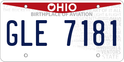OH license plate GLE7181