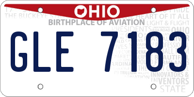 OH license plate GLE7183