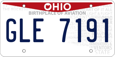 OH license plate GLE7191