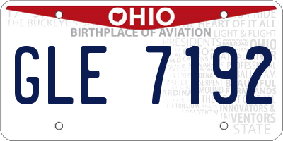 OH license plate GLE7192