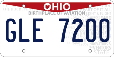 OH license plate GLE7200