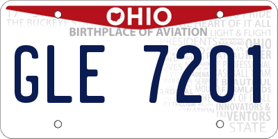 OH license plate GLE7201