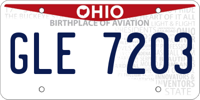 OH license plate GLE7203