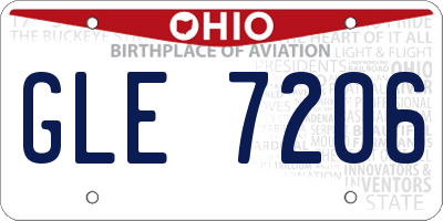 OH license plate GLE7206