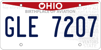 OH license plate GLE7207