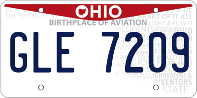 OH license plate GLE7209