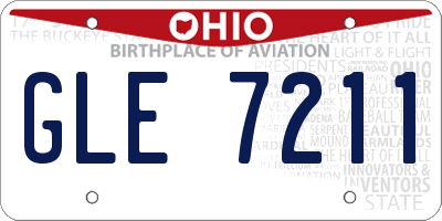 OH license plate GLE7211