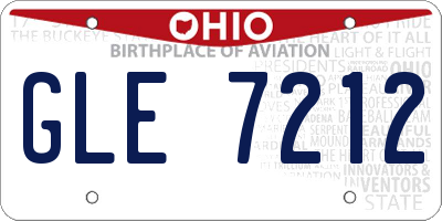 OH license plate GLE7212
