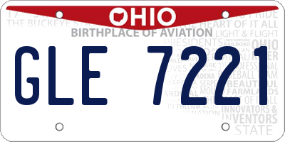 OH license plate GLE7221