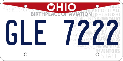 OH license plate GLE7222