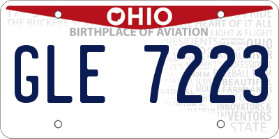 OH license plate GLE7223