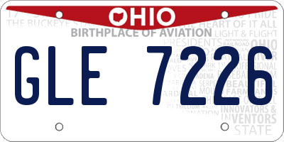 OH license plate GLE7226