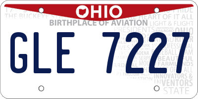 OH license plate GLE7227