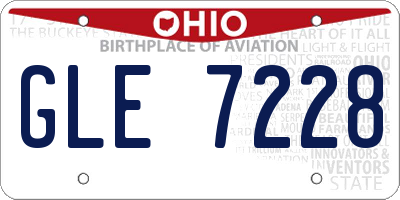 OH license plate GLE7228