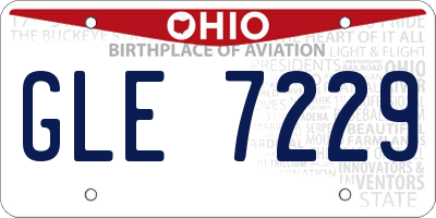OH license plate GLE7229