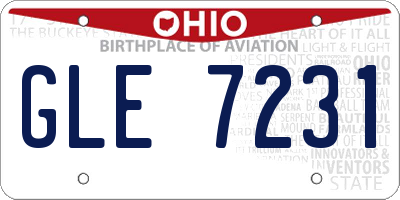 OH license plate GLE7231