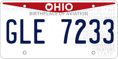 OH license plate GLE7233