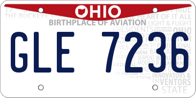 OH license plate GLE7236