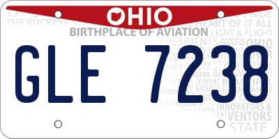 OH license plate GLE7238