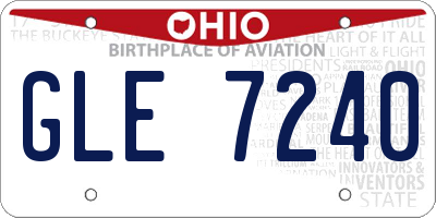 OH license plate GLE7240