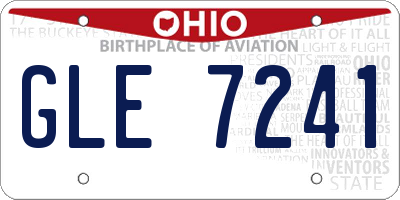 OH license plate GLE7241
