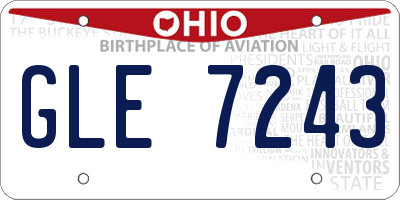 OH license plate GLE7243