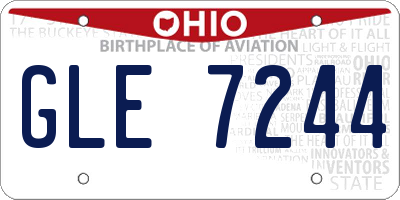 OH license plate GLE7244