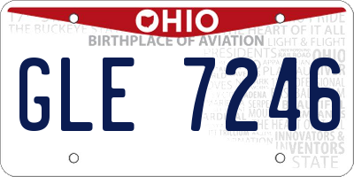 OH license plate GLE7246