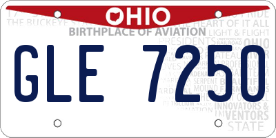OH license plate GLE7250