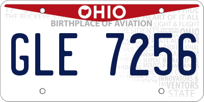 OH license plate GLE7256