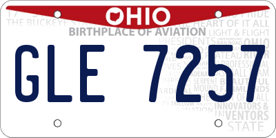 OH license plate GLE7257