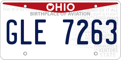 OH license plate GLE7263