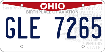 OH license plate GLE7265