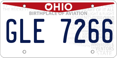 OH license plate GLE7266