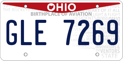 OH license plate GLE7269