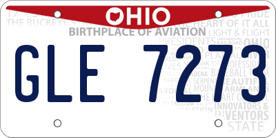 OH license plate GLE7273