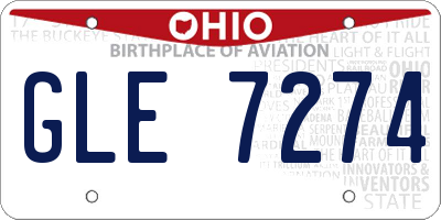 OH license plate GLE7274