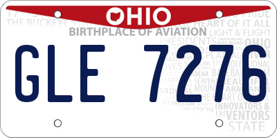 OH license plate GLE7276
