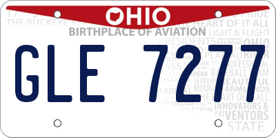 OH license plate GLE7277