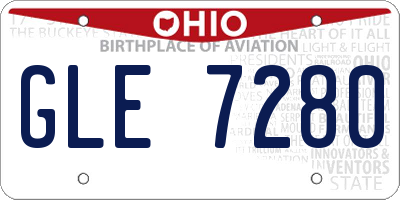 OH license plate GLE7280