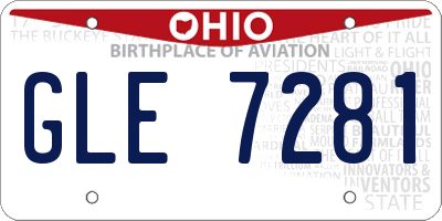 OH license plate GLE7281