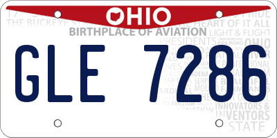 OH license plate GLE7286